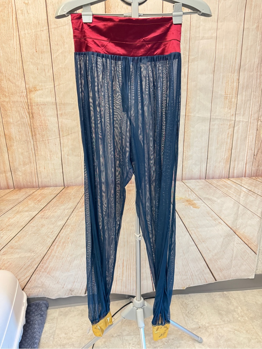 Forplay Metallic Teal Harem Pants with Red Waistband - Picture 10 of 13